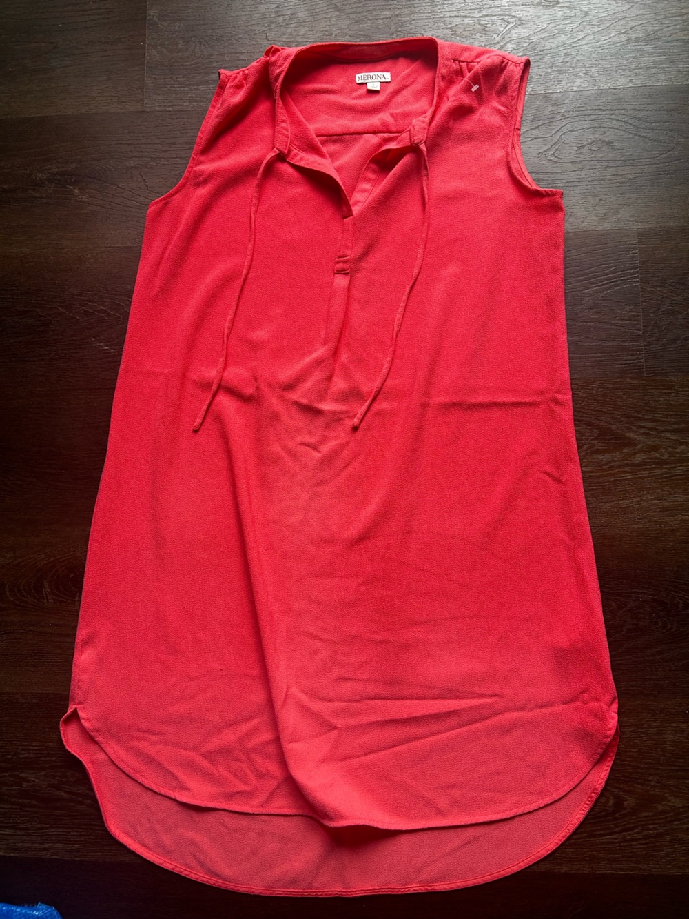 Merona Red Sleeveless Tie-Neck Shift Dress